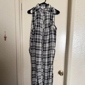 G By Guess - Button up sleeveless shirt/Dress/Sleeveless maxi flannel plaid dust